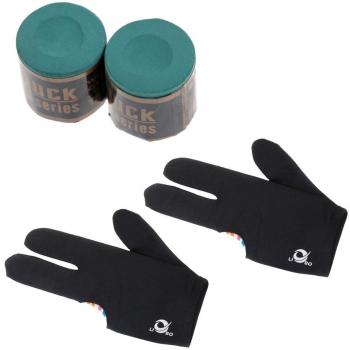 MagiDeal Guantes de 3 Dedos de Billar con Tiza de Billar Accesorio de Deportes Interior