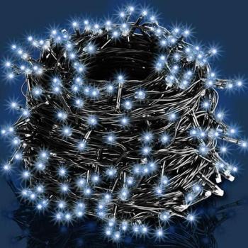 Tira LED Navidad 200 luces frío IP44 20m