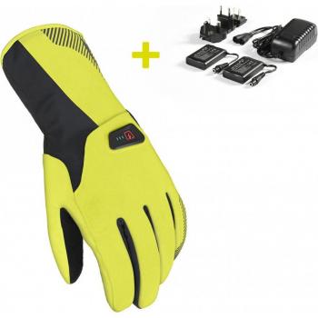 Guantes de Moto Macna Spark RTX Kit Amarillos - Guantes calefactables, color negro y amarillo, diseño ergonómico, impermeables, con protección en nudillos y palma reforzada