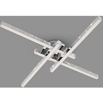 Plafón LED Rey 60x60cm, efecto brillo, 4 luces, cromo