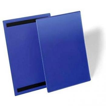 Bolsa de identificación magnética A4 vertical - pack de 50 piezas en azul oscuro