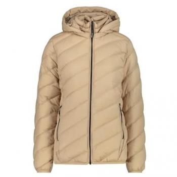 CMP Women's Outdoor Jacket with Snaps and Hood - Light Brown (Size 42)