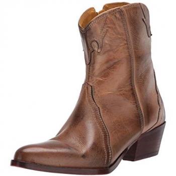 Free People Women's New Frontier Distressed Tan Western Booties - Size 7 US / 37 EU