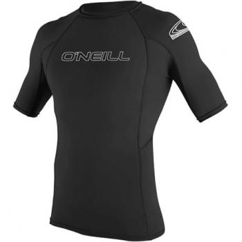 Camiseta Rash Guard de Manga Corta O'Neill Basic Skins para Hombre, Color Negro, Talla M