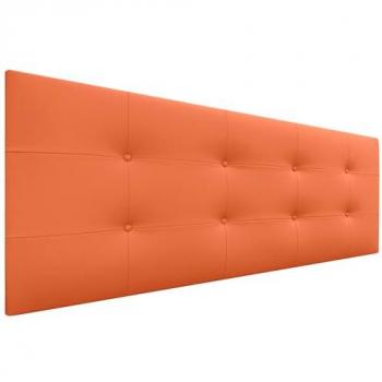 Cabecero Acolchado Capitone de Polipiel Naranja 145x60cm con 8cm de Grosor para Camas 120/135/140