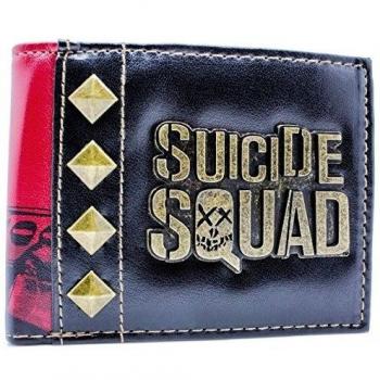 Cartera de Marvel Suicide Squad Logotipo del metal del oro Negro
