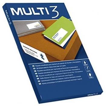 Apli - Etiquetas Adhesivas multi3 para Inkjet Laser y fotocopiadoras Cantos Rectos 100 Hojas 105 x 37mm