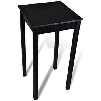 vidaXL Mesa Alta de Bar de Tablero de MDF Negro Mobiliario de Barra de Cocina