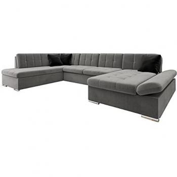 Sofá rinconero Comfivo 149, Función de descanso, Caja de ropa de cama, 345 x 76 x 205cm, Manila 16 + Manila 18