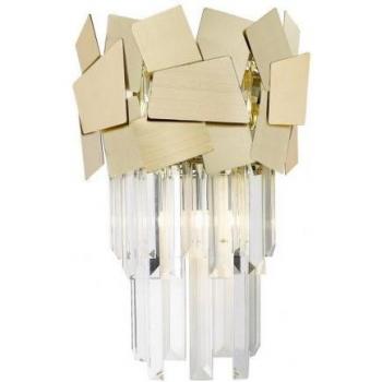 Aplique de diseño Celine Or 2 bombillas 34cm con cristal dorado, 2 luces, dimensiones de 34 cm
