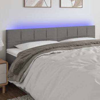 Cabecero LED de Tela Gris Oscuro 180x5x78/88 cm con iluminación integrada