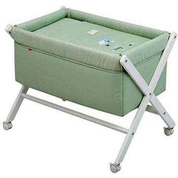 Minicuna Tijera Madera Be Moon Verde/Blanco 55x87x74 cm