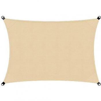 Toldo Rectangular de Protección UV y Viento Detex, 3x4m, Color Crema