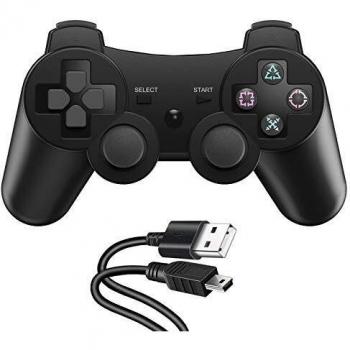 Mando PS3, Zexrow Mando Inalámbrico para PS3, Bluetooth Controller Bluetooth con Doble Vibración, Sensor de Movimiento Giroscopio, Joystick para Playstation 3