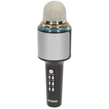Micrófono Karaoke Inalámbrico Bontempi con Altavoz, Luces LED, Batería Recargable por USB y Botones de Ajuste para Niños a Partir de 3 Años (39227)
