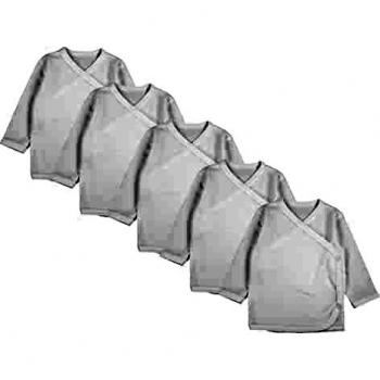 TupTam Camiseta Manga Larga para Bebé, Pack de 5, Blanco, 74