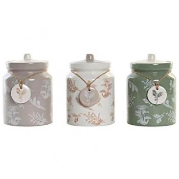 Bote DKD Home Decor 12 x 12 x 16 cm Dolomita (3 Unidades)