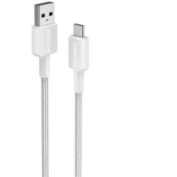 Cable Anker 322 USB-A a USB-C 0,9m Blanco con diseño de nylon trenzado