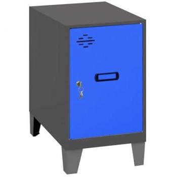 Casillero SIMONLOCKER DISM.MINI 475x300x500 con pies antideslizantes color antracita/azul, fabricado en metal