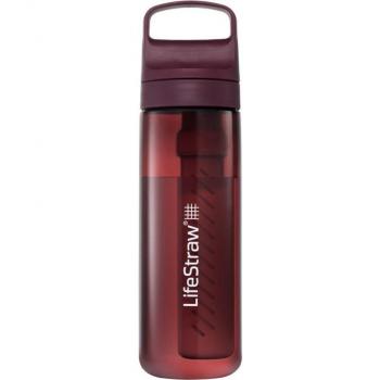 LifeStraw Go Merlot Me Away GO-650ML-MERL BPA-Free Plastic Water Bottle with 2-Stage Filter, 650 ml