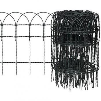 vidaXL Garden Border Fence Powder-coated Iron 10x0.4 m