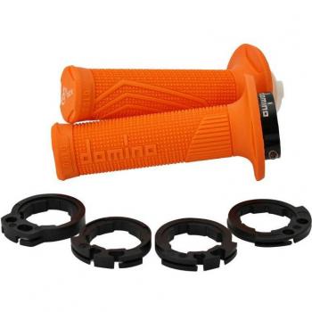 Domino Revestimientos D-Lock 116mm y Puños D Naranja Lock On con virolas Kit, Adultos Unisex, Talla única