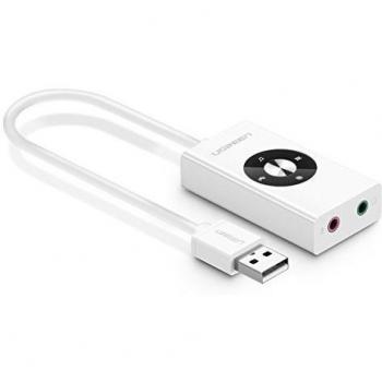 Tarjeta de Sonido Externa, Ugreen Tarjeta de Sonido USB de Múltiple Efectos de Sonido con Auriculares y Micrófono 3,5mm para Ordenador, Macbook, Raspberry Pi, etc