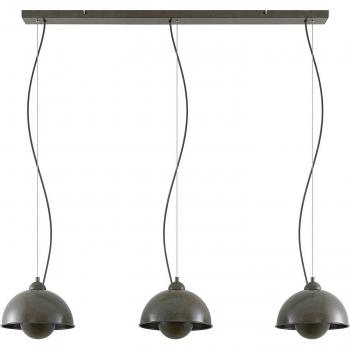 Lámpara colgante Gretja de Lindby, 3 luces, gris oscuro, moderno, hecho de metal, para salón y comedor, con 3 llamas E27