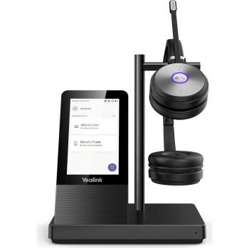 Diadema Inalámbrica Yealink WH66 Dual Teams con Base de Carga, USB Tipo A y Bluetooth para Oficina/Centro de Llamadas - Color Negro