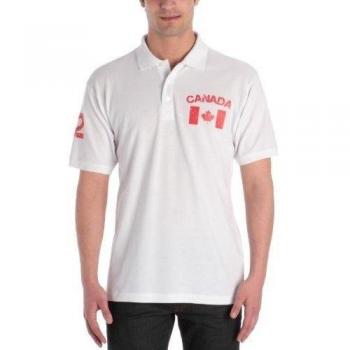 Coole-Fun-T-Shirts - Polo de manga corta de color blanco con la bandera de Canadá blanco blanco Talla:XXL