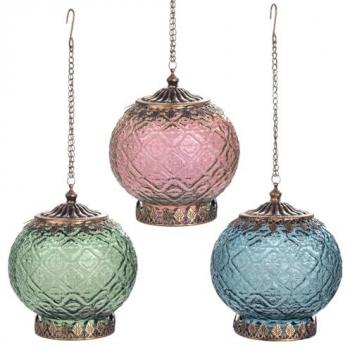 Portavelas Colgante Multicolor Pack 3 Unidades - Decoración Jarrones 17x11x11 cm