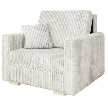 Sillón Columbus 207 Tapiz Madera 85x103x98cm Color Marrón Claro con Función de Sofá y Almacenamiento