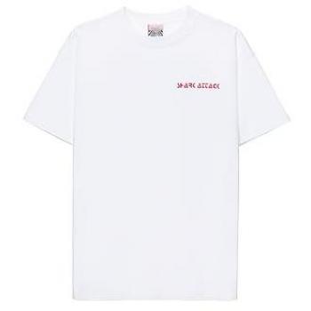 Camiseta Surf Casual Tiburón Básica Shark Attack Unisex Blanco (S)