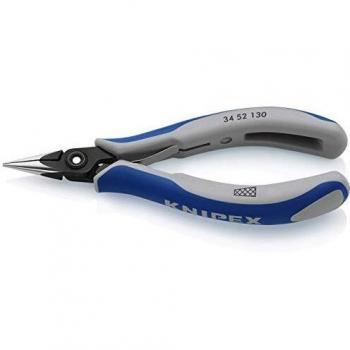 Knipex Alicates para electrónica, alicates de punta redonda ángulo recto, mordaza de 23mm, longitud total 137 mm