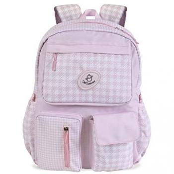 Mochila Escolar Decuevas Niza 40 x 18 x 30 cm, unisex, colores rosa y blanco, diseño multipocket
