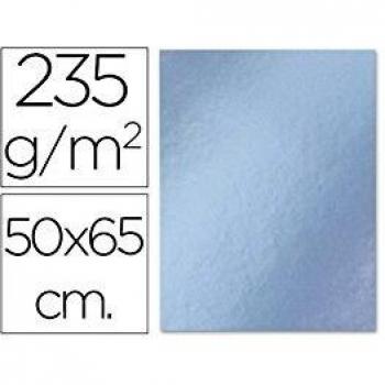 Liderpapel 14507 - Pack de 10 cartulinas, 50 x 65 cm, color plata metalizado