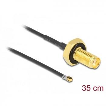 Cable Antena Delock 12665 - MHF® 4L LK macho a SMA hembra, 35 cm, protegido, 2.50 dB
