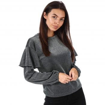 Only - Camiseta de Manga Larga - para Mujer Plateado Plata 38