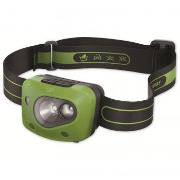 Linterna Frontal LED GP Discovery CH43, 150 lm, IPX4, 5 Modos de Iluminación, Alcance de 45 m