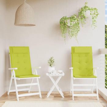 Cojines de silla respaldo alto 2 uds tela Oxford verde brillo