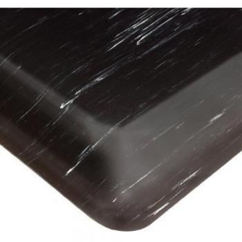 Wearwell PVC 420 SpongeCote Tile-Top Anti-Microbial Mat, Safety Beveled Edges, for Dry Areas, 3' Width x 5' Length x 1/2 Thickness, Black by Wearwell Industrial