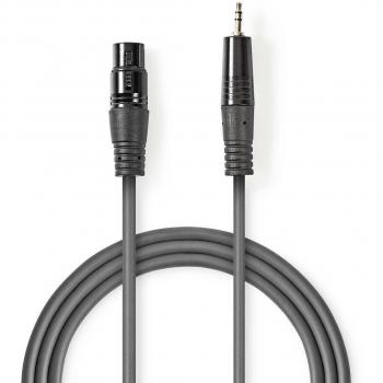 Nedis Cable de Audio XLR 3-Pin a 3.5mm, Gris 1.5m