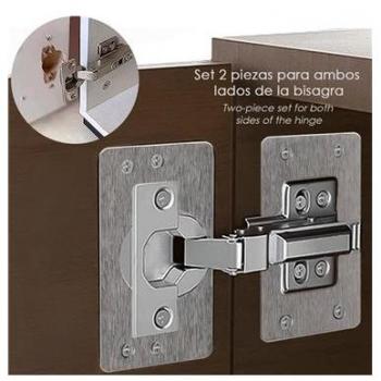 Wolfpack Set de 2 Placas de Reparación para Bisagras de Cazoleta, 4.7 x 9 cm