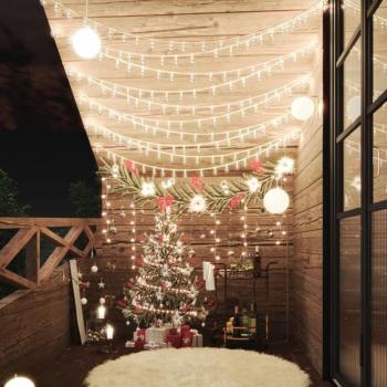 Guirnalda de luces globos 20m 200 LED blanco cálido con 8 funciones