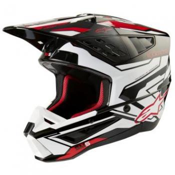 Alpinestars Casco de Cross Supertech SM5 Action 2 Negro-Blanco-Rojo 2024