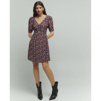 Vestido corto estampado de manga francesa Tintoretto