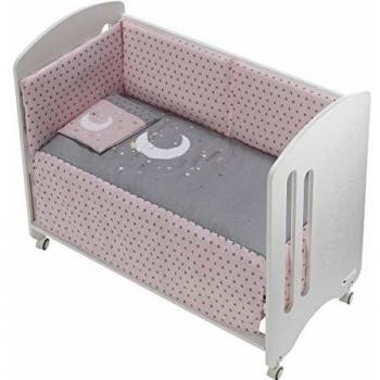 Cuna Lovely Premium con Textil Luna Universo Rosa