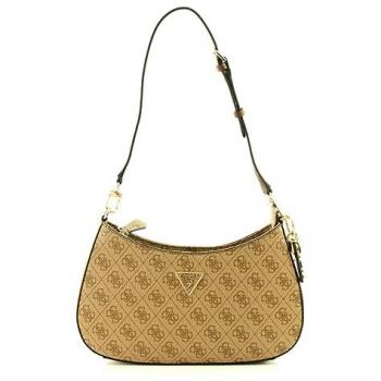 Guess Noelle Top Zip Shoulder Bag - Brown/Beige Crossbody for Women