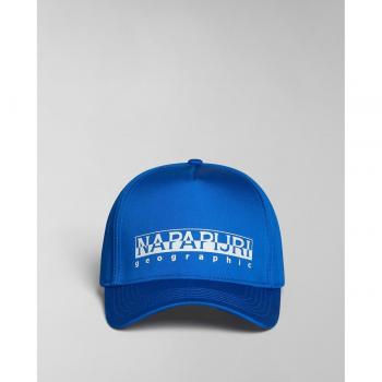 Gorra de algodón Napapijri color azul eléctrico