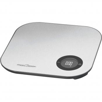 ProfiCook PC-KW 1158 Báscula de Cocina Digital, 5Kg Pasos 1g, función Tara, Acero Inoxidable, Plateado